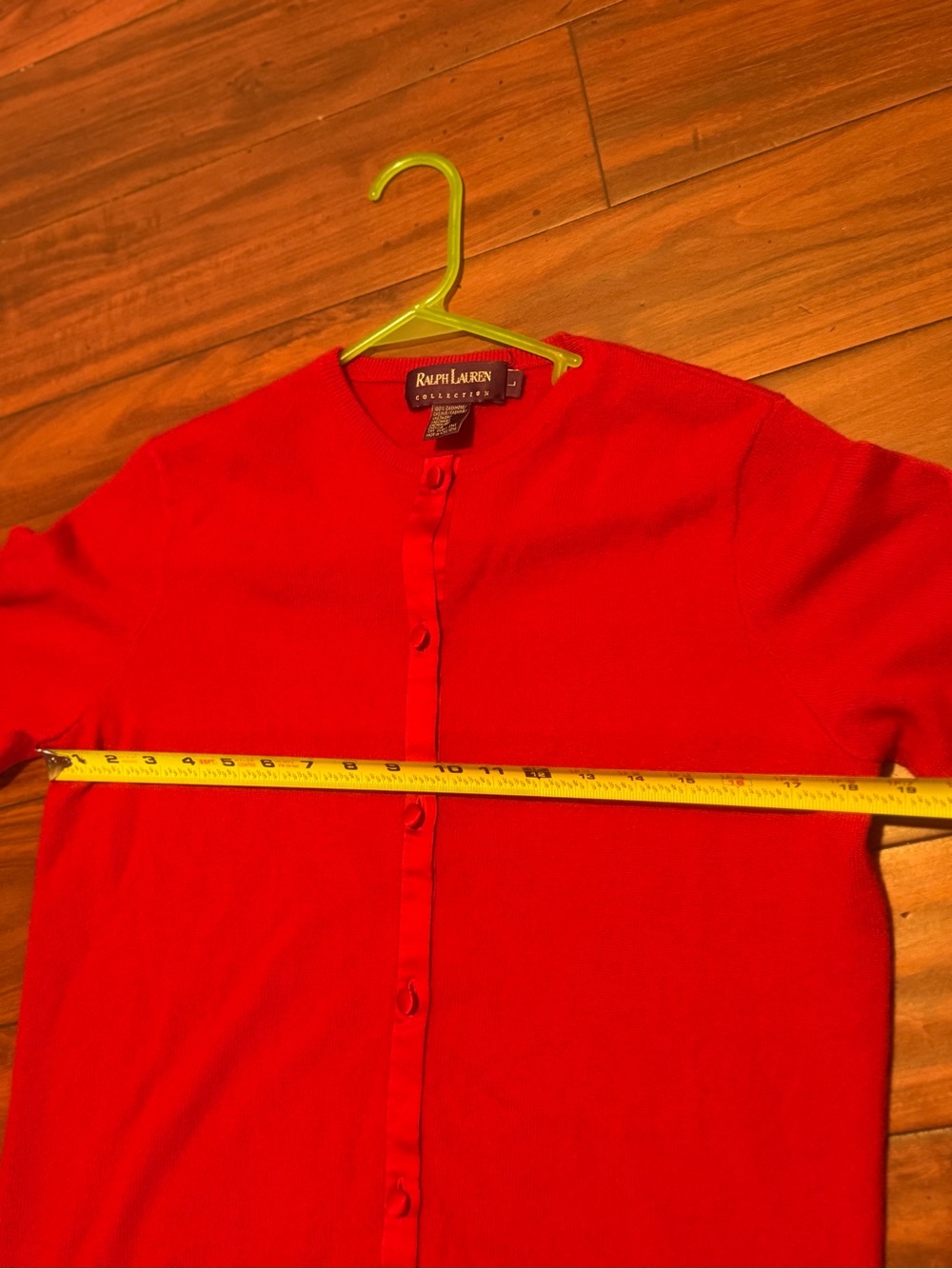 Purple label Ralph Lauren Red Button-Front Women's Cardigan 100% cashmere - Picture 6 of 14